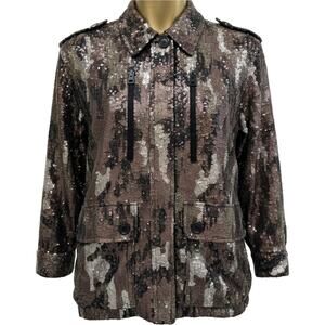 Zadig & Voltaire Sequin Camouflage Utility Jacket XS